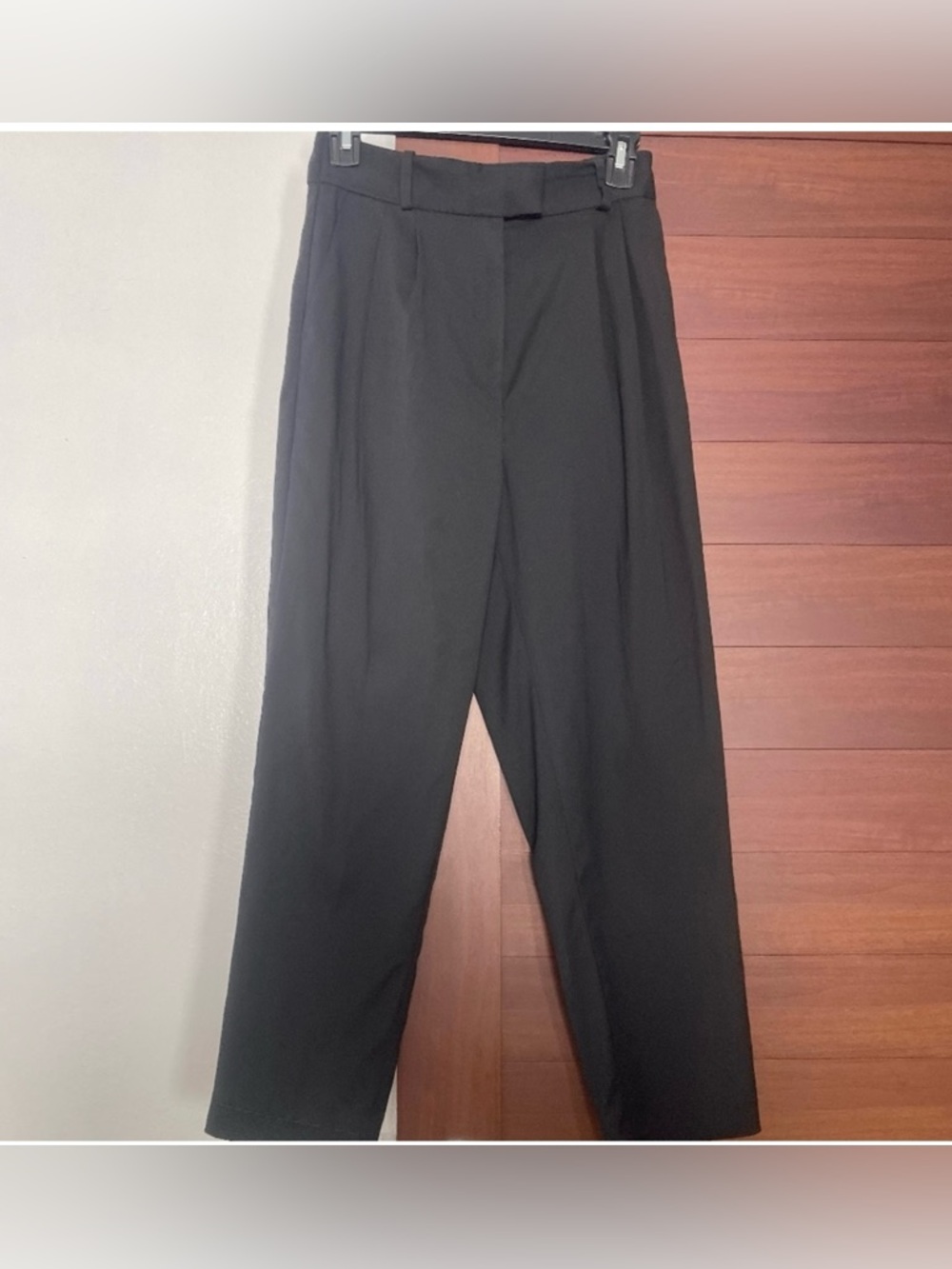 H&M Black High-Waist Tapered Dress Pants